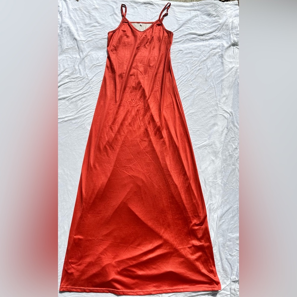 Rustic orange maxi dress (S)
